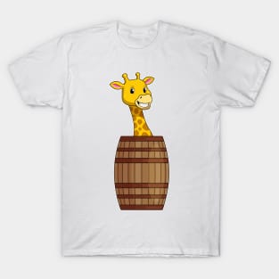 Giraffe with Barrel T-Shirt